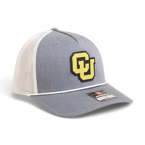 Colorado Buffaloes CU Gold 3D Snapback Trucker Rope Hat- Heather Grey/ White - Picture 1 of 3